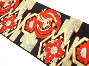 アンティーク　鳳凰にヱ霞・華紋織り出し袋帯（着用可）